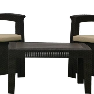 CONJUNTO PERUGIA RESINA CHILLVERT 2 SOFAS+MESA KCH401