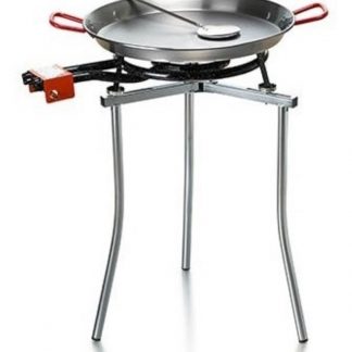 Kit paellero gas 400+paellera 42+tripode regulable+tubo butano 9x15 1,5 metros+2 abrazaderas