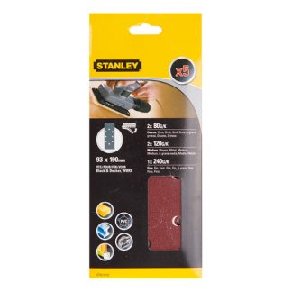ACCESORIO STANLEY STA31532XJ 5 LIJAS 93X190 VELCRO GRANO SURTIDO