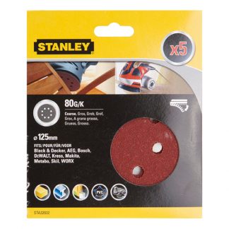 ACCESORIO STANLEY STA32032XJ 5 LIJAS 125 VELCRO G-080