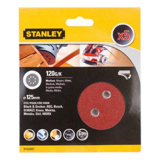 ACCESORIO STANLEY STA32037XJ 5 LIJAS 125 VELCRO G-120