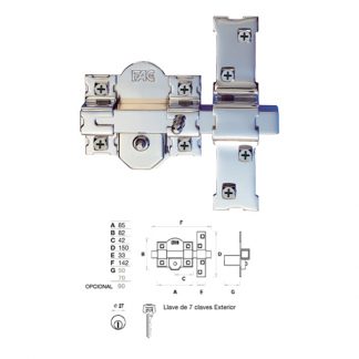 CERROJO 01188 201-R/80 50MM DORADO