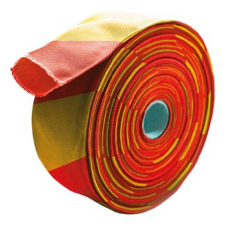 CINTA SEÑALIZ.TUBULAR 60MMX10M ROJO/AMA